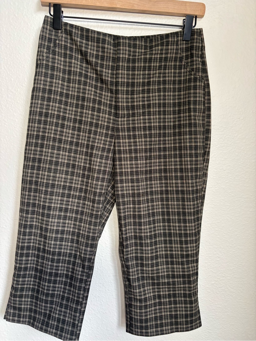 Reformation x Kacey Musgraves Steeplechase Plaid Capri Pants Brown